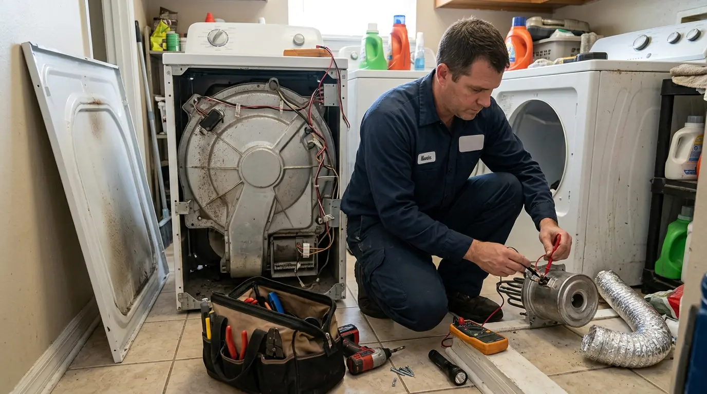 Electric dryer heating element being tested in Jacksonville