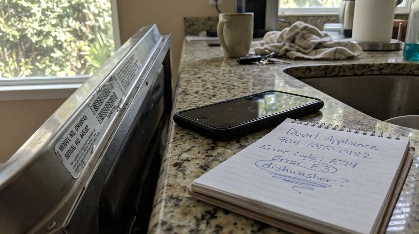 Phone, notepad and appliance model details ready for a call