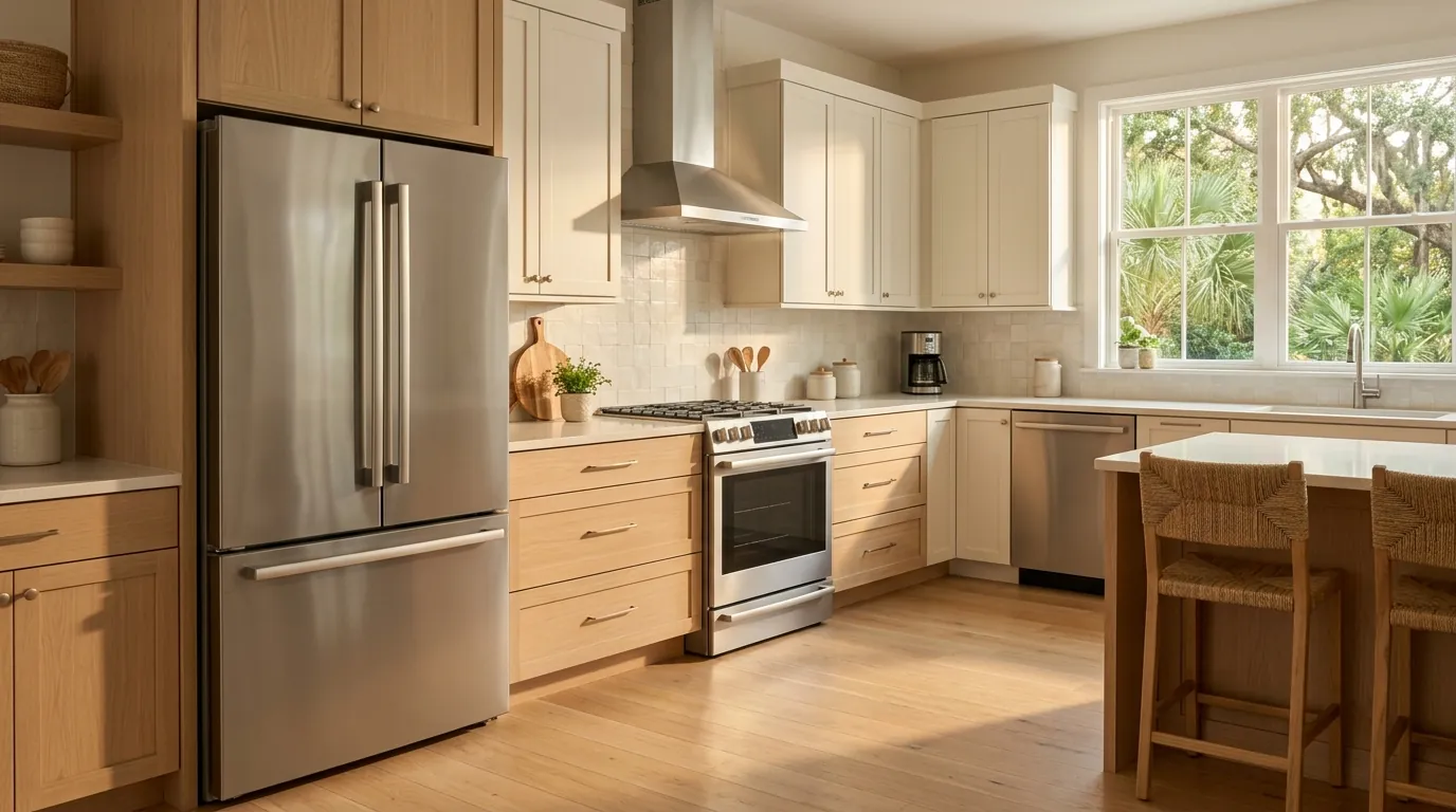 Jacksonville kitchen with refrigerator, range and dishwasher