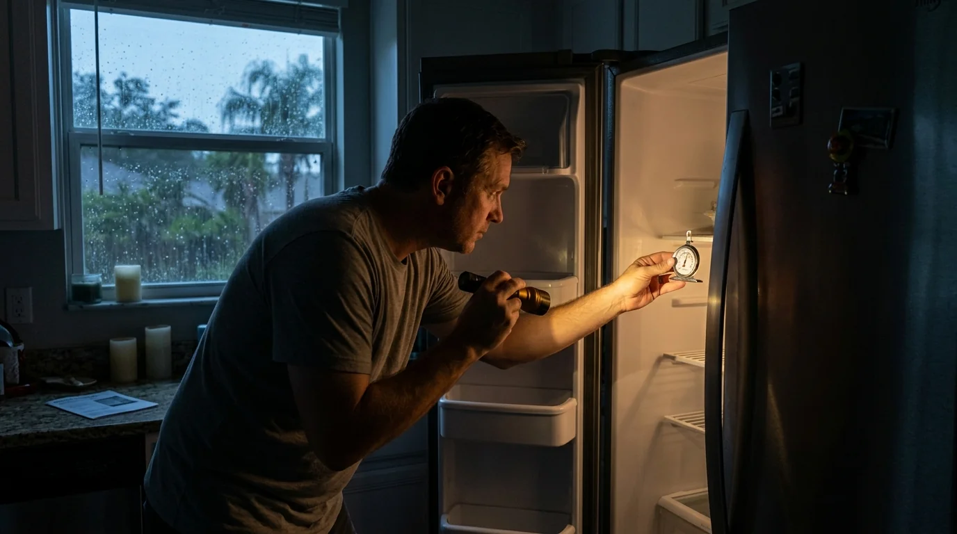 Checking a refrigerator after a power outage