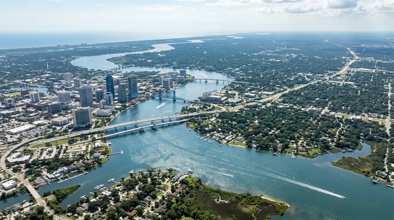 Jacksonville and the St. Johns River from above